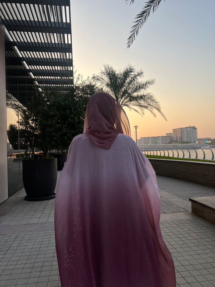 Pink Ombre Stardust Abaya