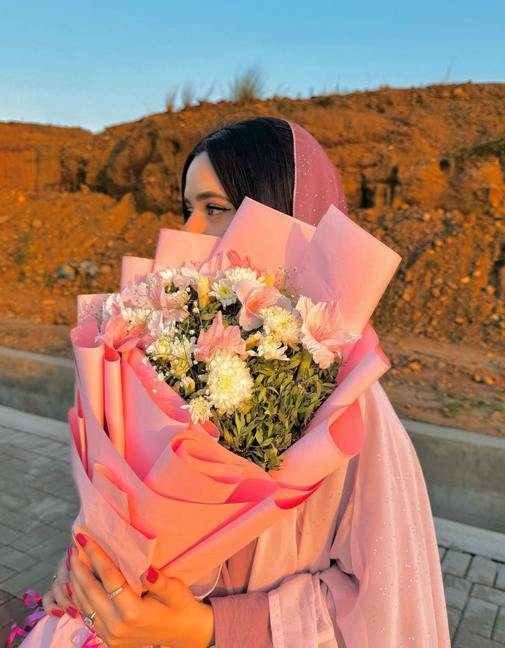 Pink Ombre Stardust Abaya