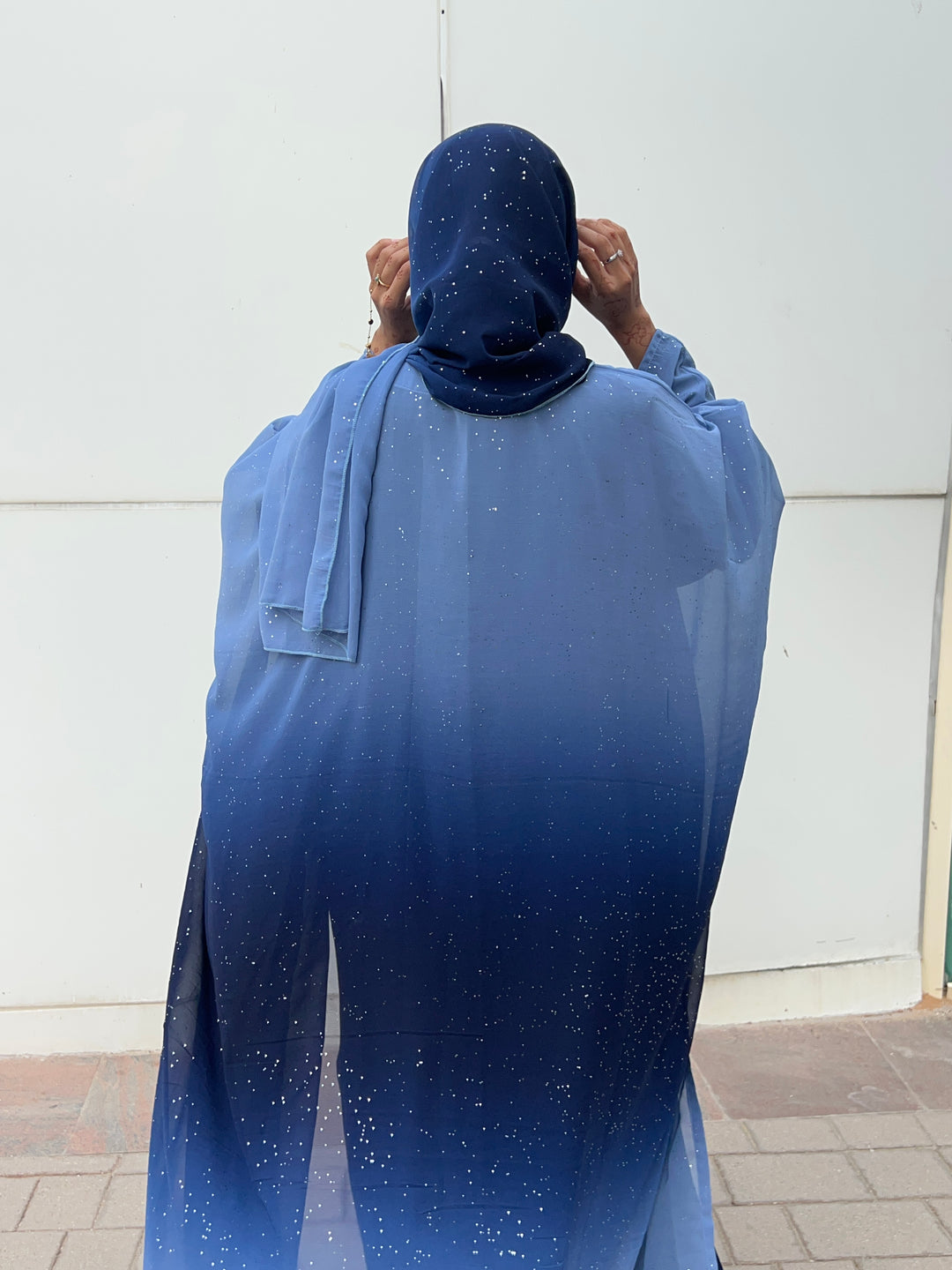 Blue Ombre Stardust Abaya