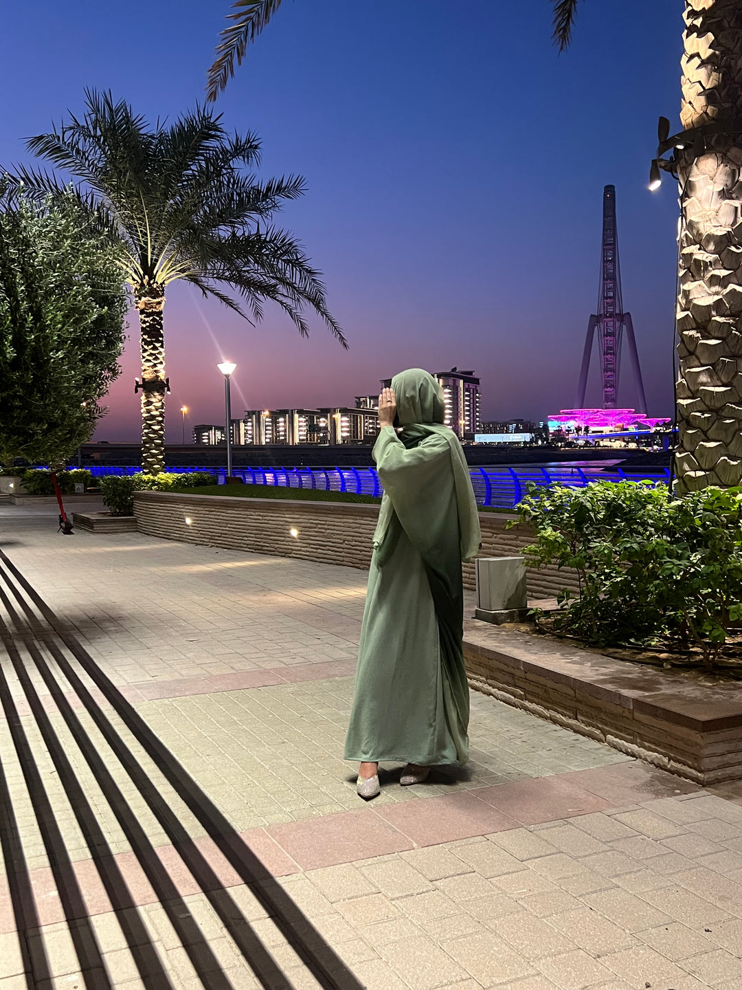 Olive Ombre Stardust Abaya