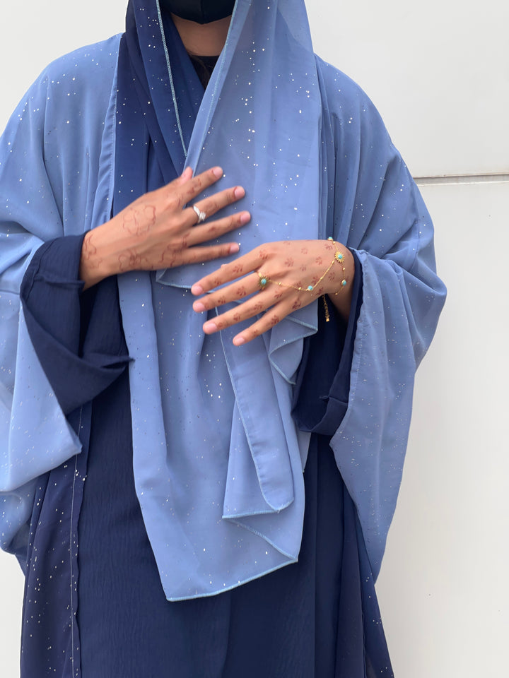 Blue Ombre Stardust Abaya