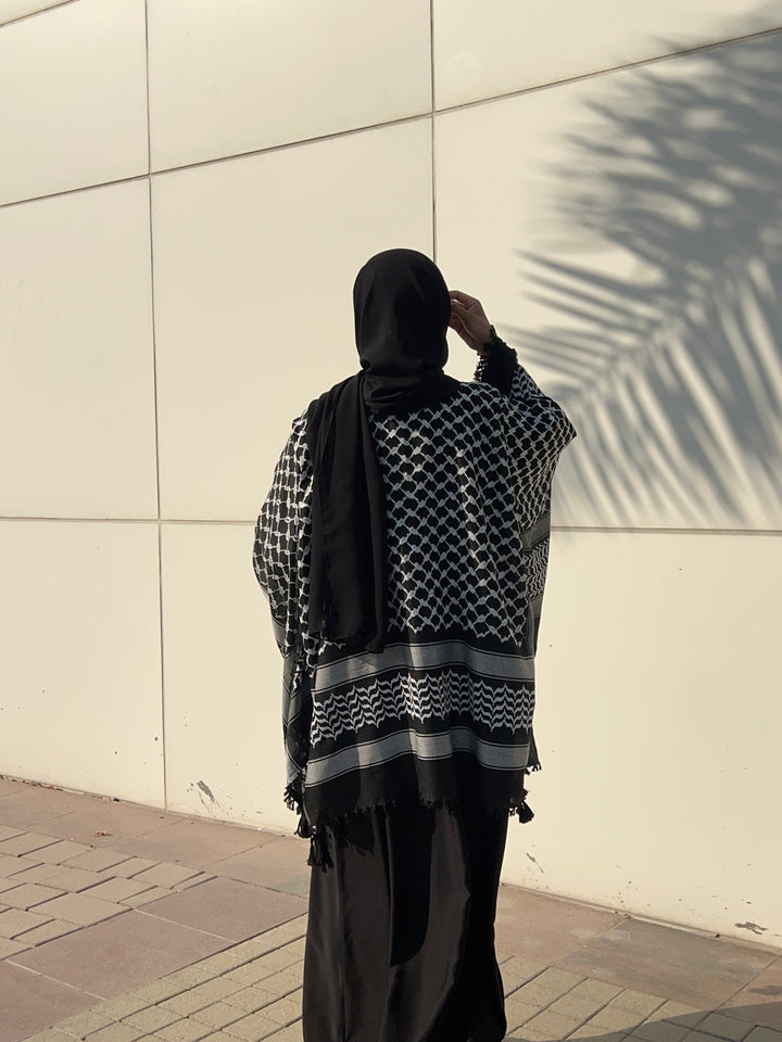 Black Rumaal Keffiyeh Abaya