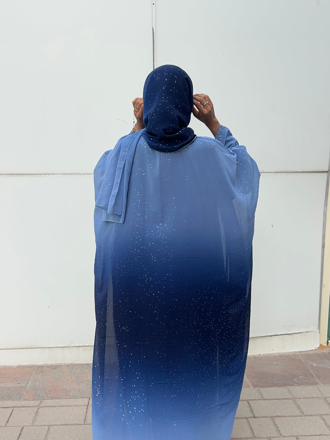 Blue Ombre Stardust Abaya