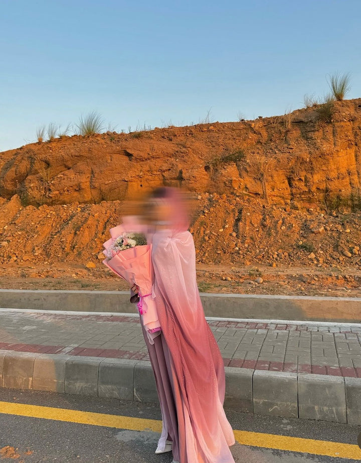 Pink Ombre Stardust Abaya