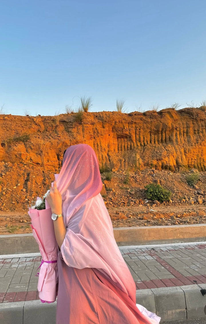 Pink Ombre Stardust Abaya