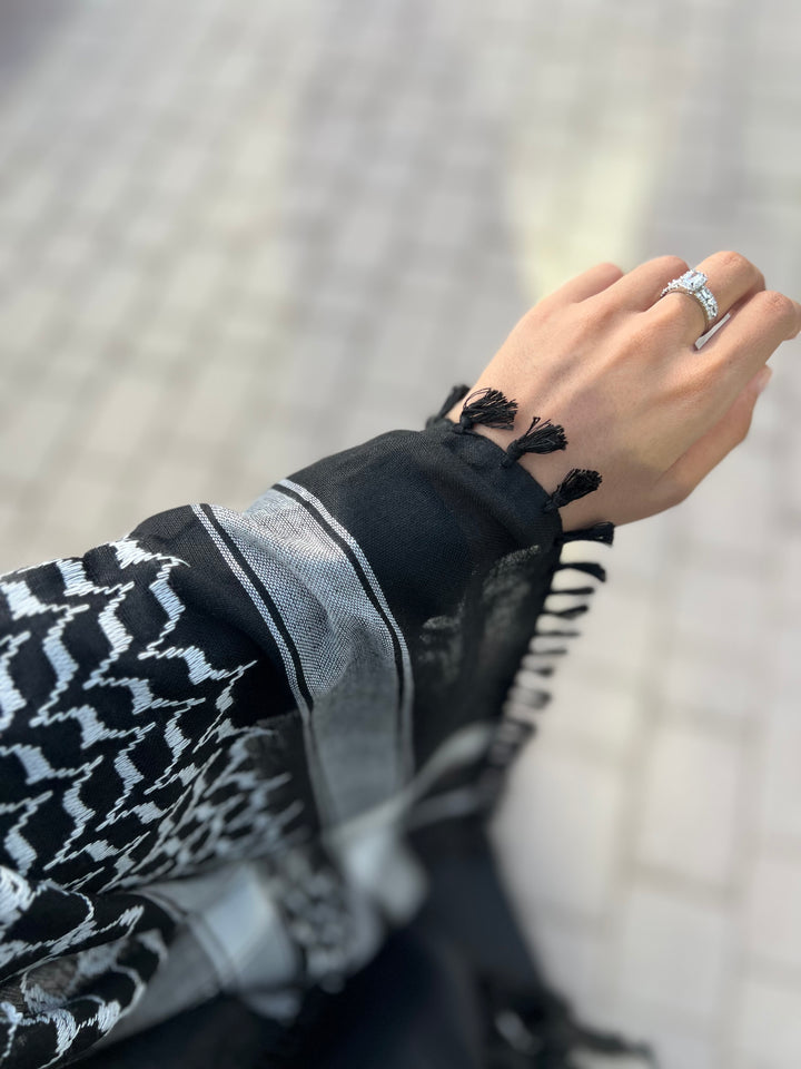 Black Rumaal Keffiyeh Abaya