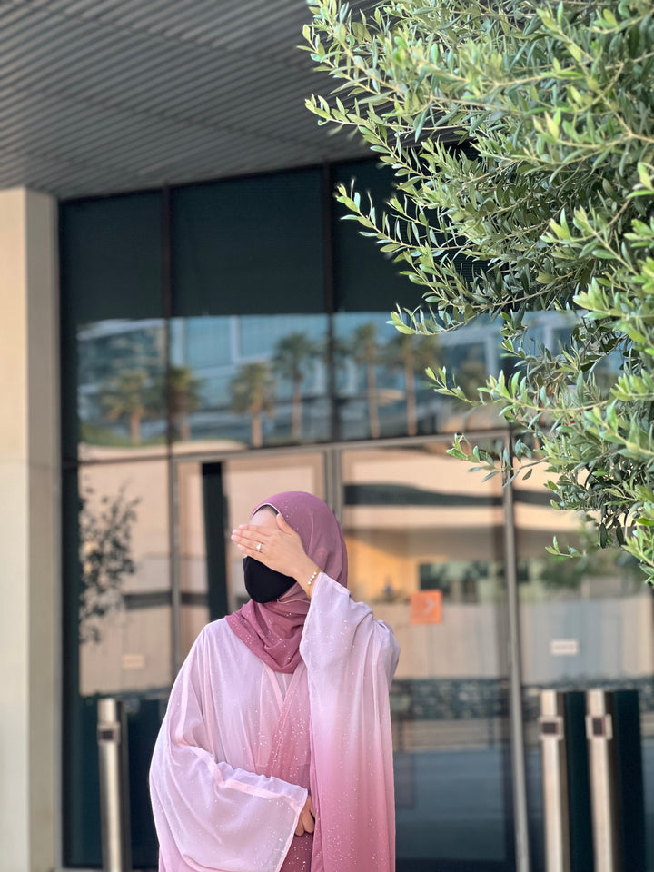 Pink Ombre Stardust Abaya