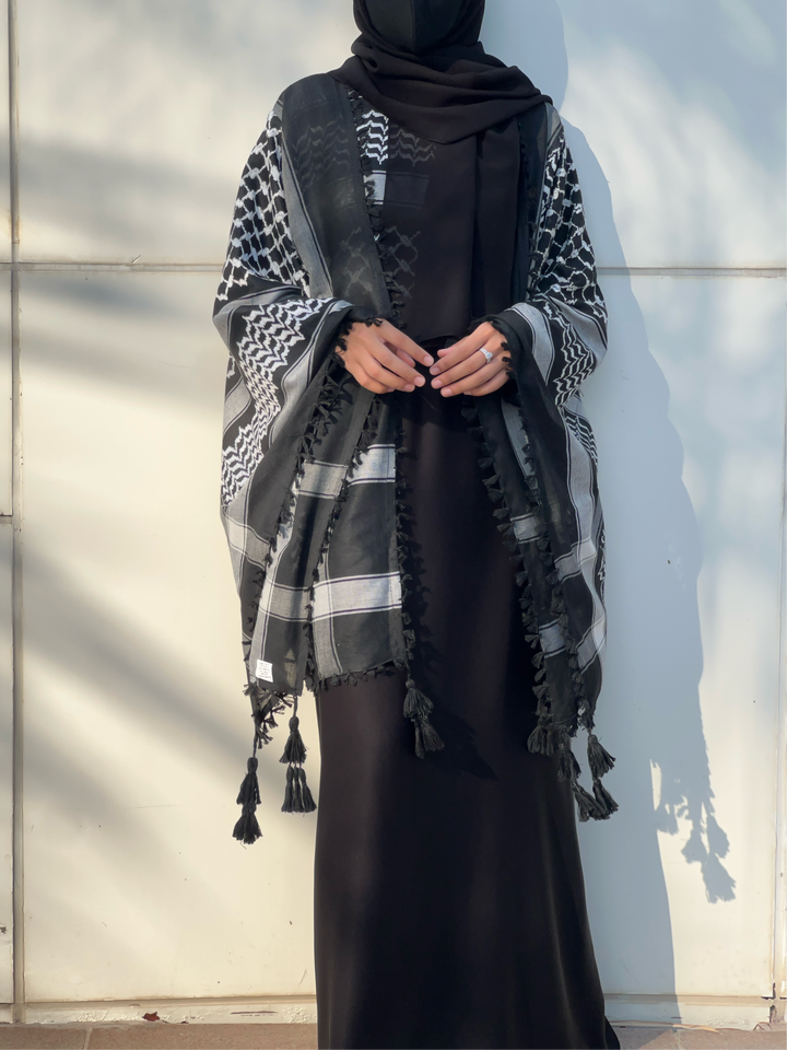 Black Rumaal Keffiyeh Abaya