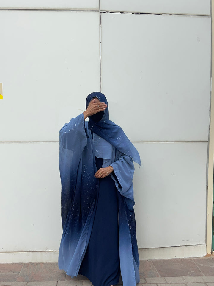 Blue Ombre Stardust Abaya