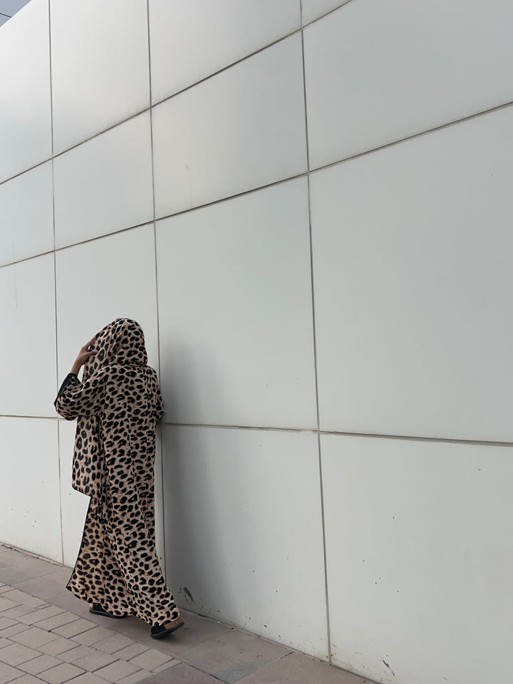 Leopard print Kimono Set