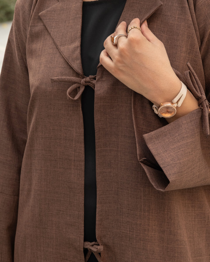 Brown - Tie Kimono